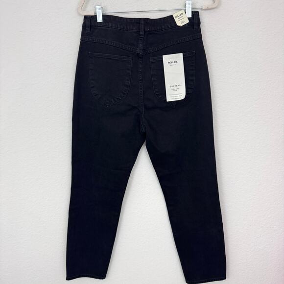 Rolla's Women Duster High Rise Slim Denim Jeans Size 31 Cotton Style 12860 Black - Picture 4 of 12